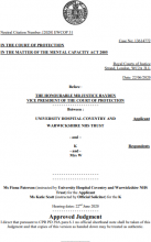 University Hospital Coventry and Warwickshire NHS Trust v K & Anor [2020] EWCOP 31 (22 June 2020)